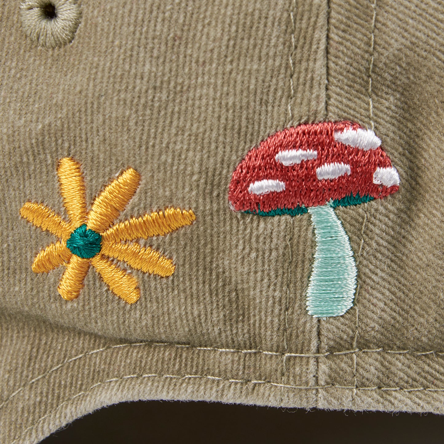 Snail and Mushrooms - embroidered baseball cap