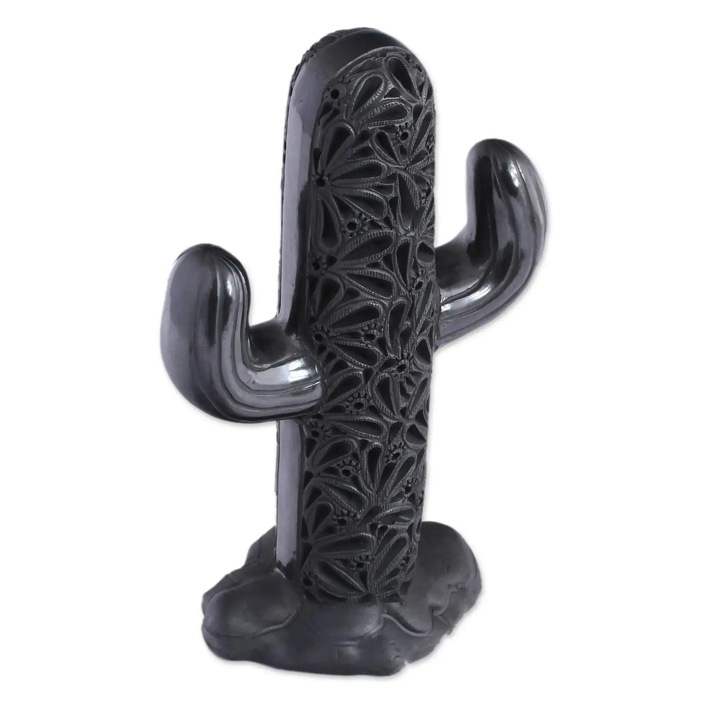 Barro Negro Floral Cactus - Art