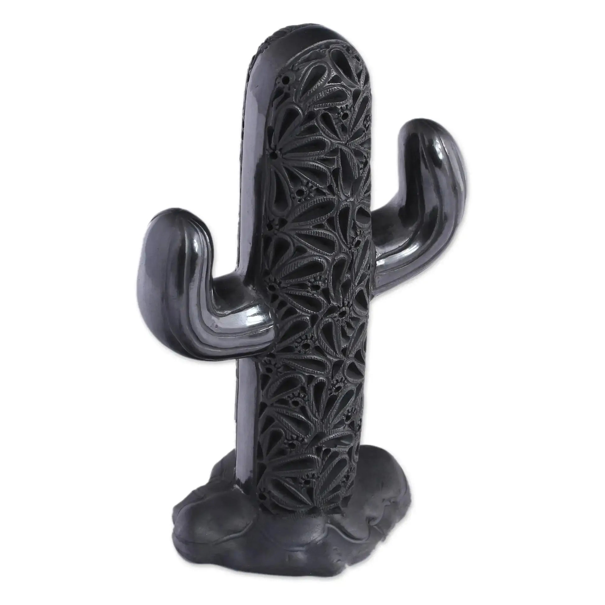 Barro Negro Floral Cactus - Art