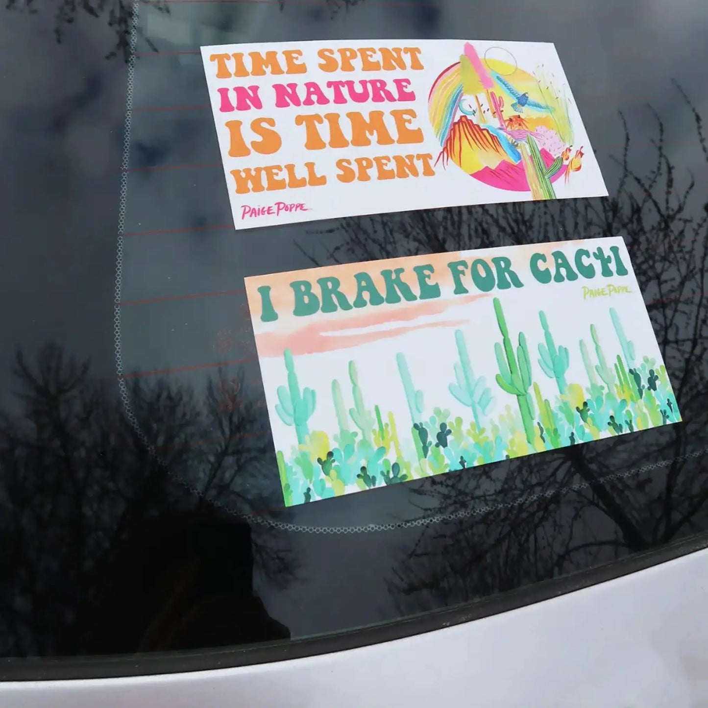 I Brake for Cacti bumper sticker - Sticker