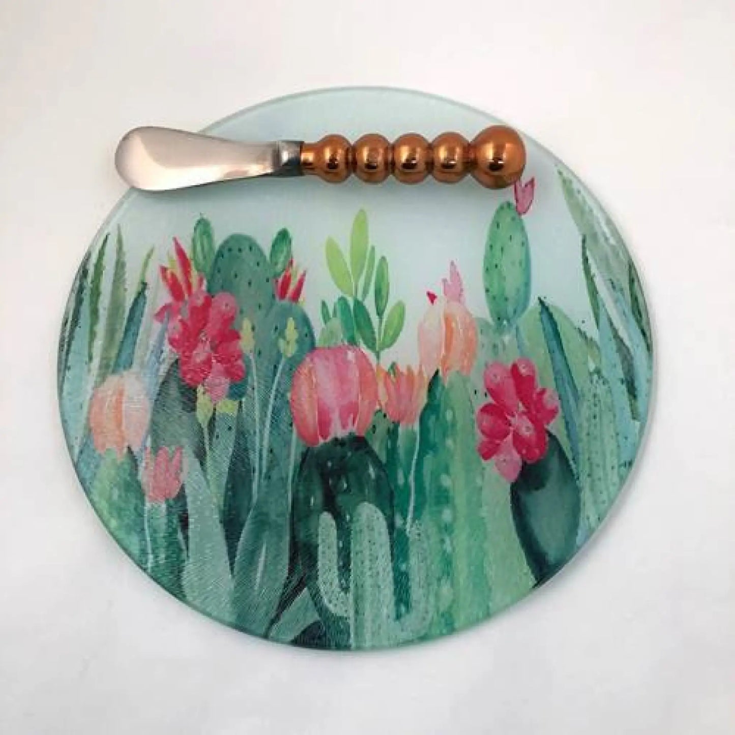 Cactus Garden round Serving Board - Kitchen