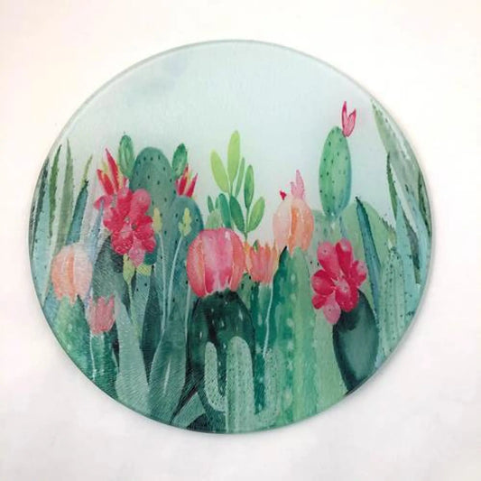 Cactus Garden round Serving Board - green - Kitchen