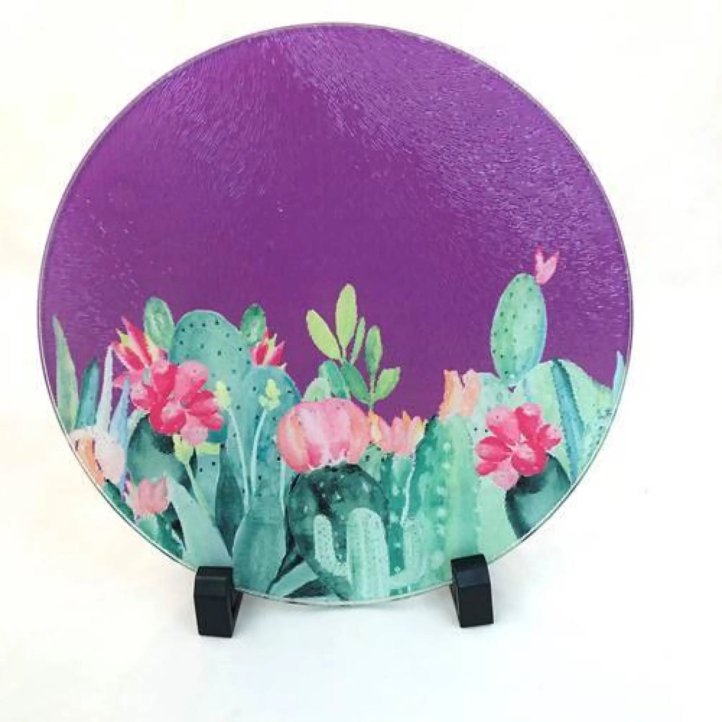 Cactus Garden round Serving Board - magenta - Kitchen