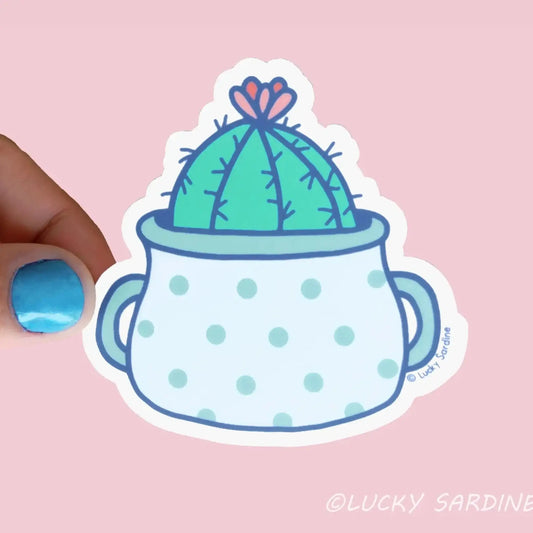 Cactus Plant Flower Pot sticker - Sticker