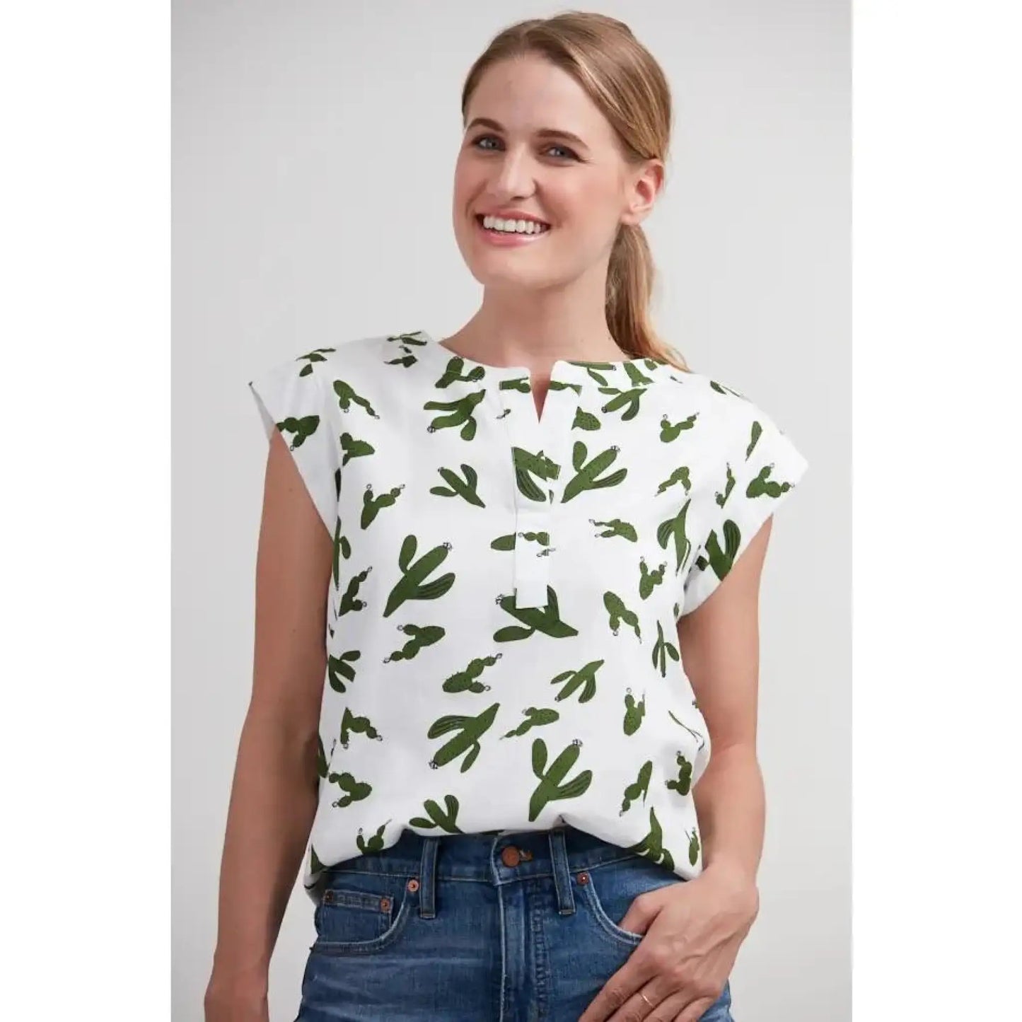 Cactus Print Blouse - Shorts