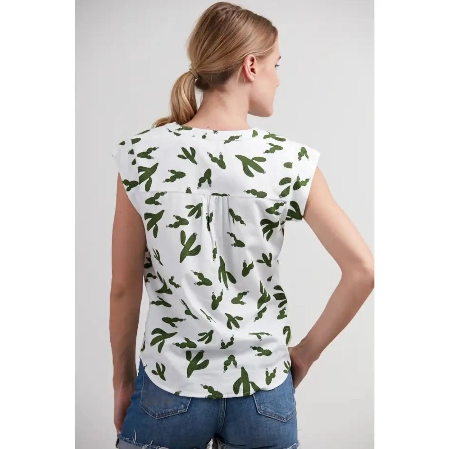 Cactus Print Blouse - Shorts