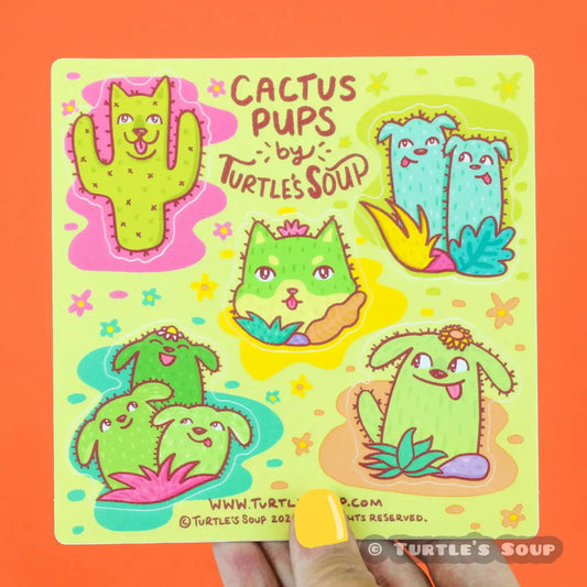 Cactus Pups sticker sheet - Sticker