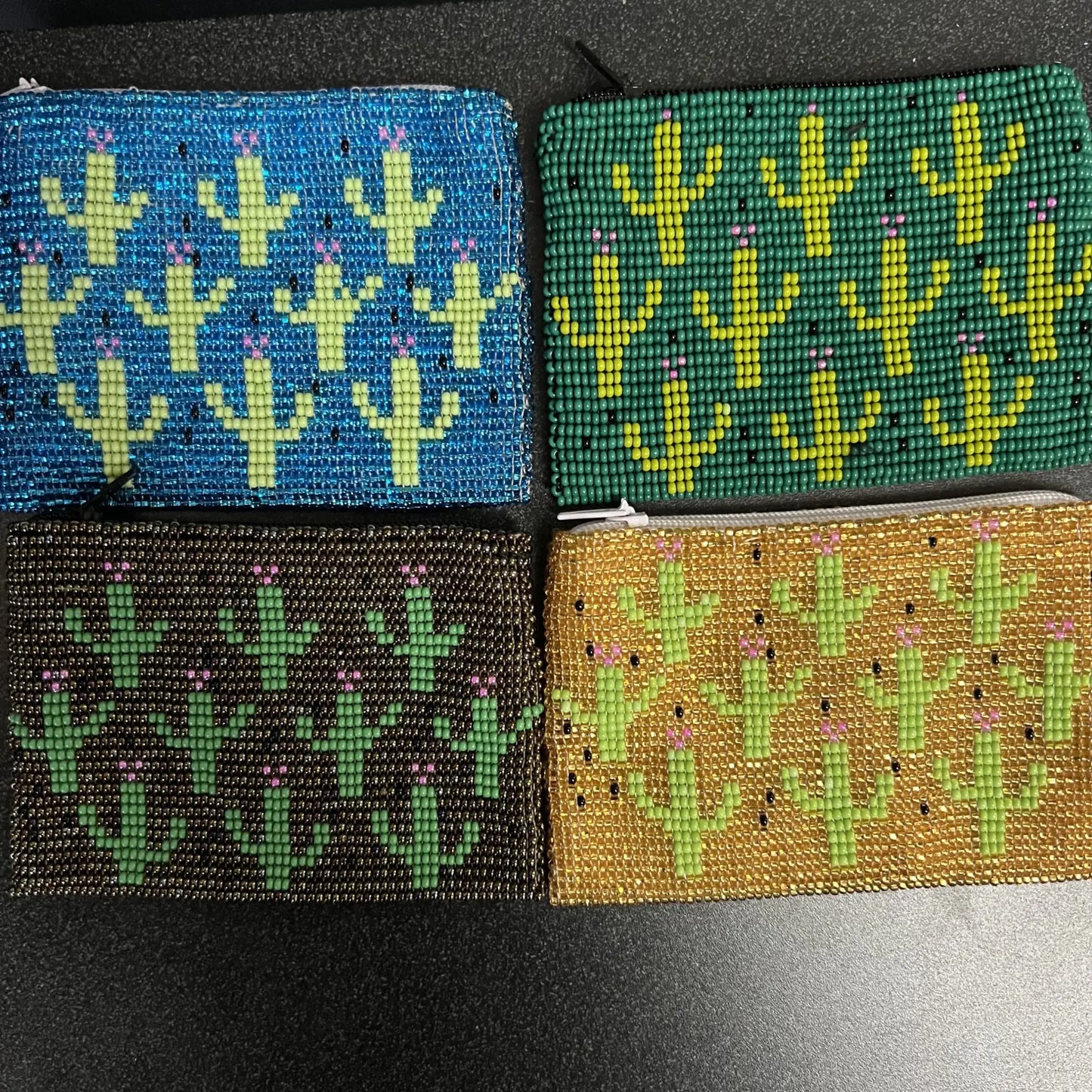 Cactus Seed Bead Coin Purse - Bag