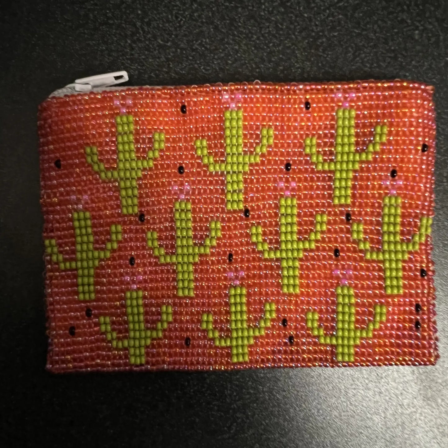 Cactus Seed Bead Coin Purse - Bag