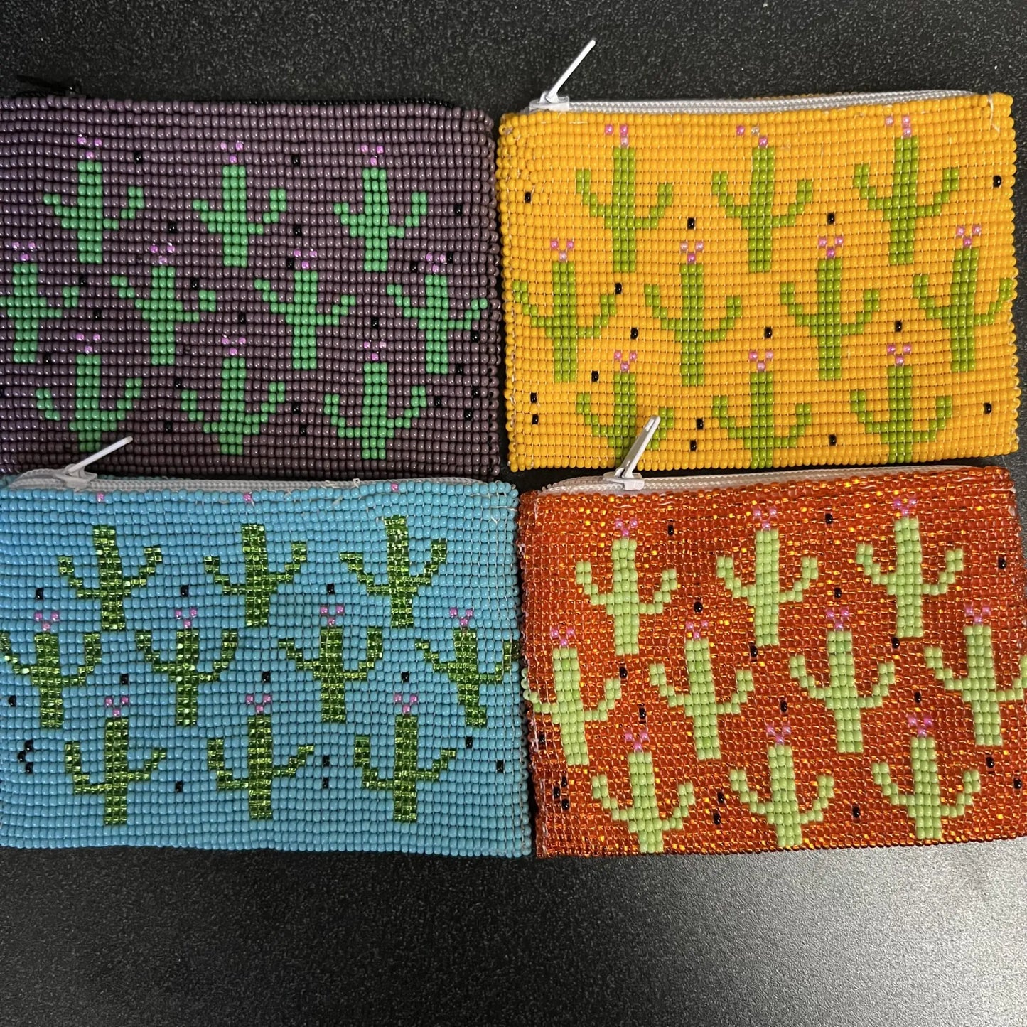 Cactus Seed Bead Coin Purse - Bag