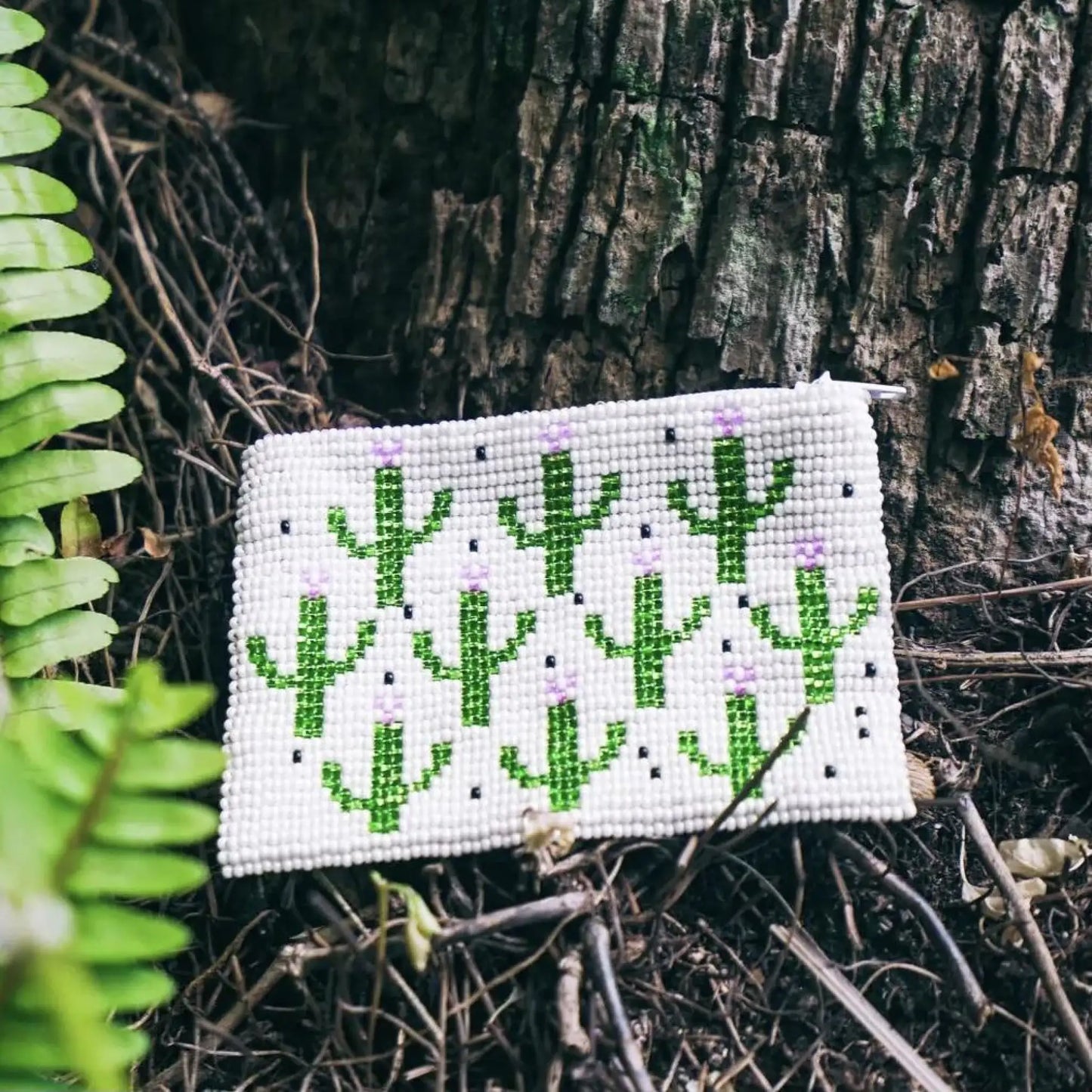 Cactus Seed Bead Coin Purse - Bag