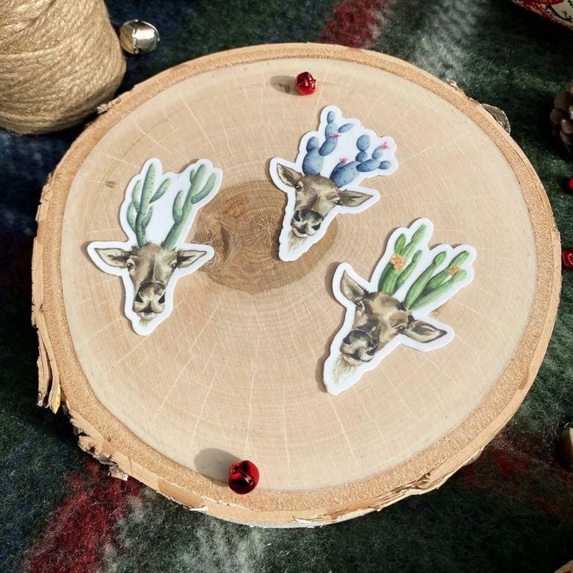Cactus Spirit Deer - set of 3 stickers - Sticker