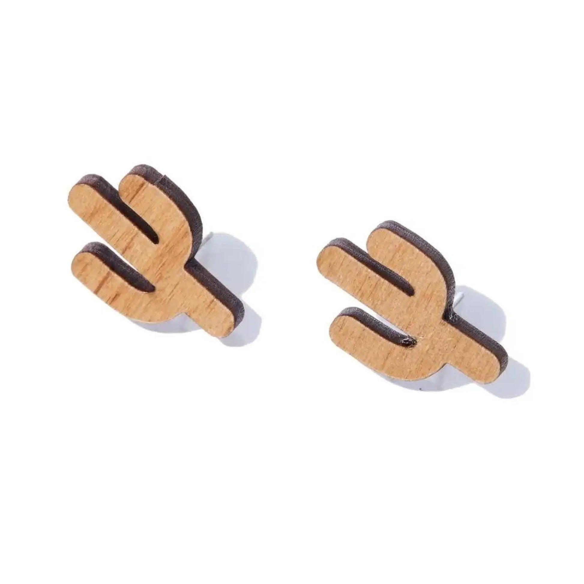 Cactus Wood Earrings - Jewelry