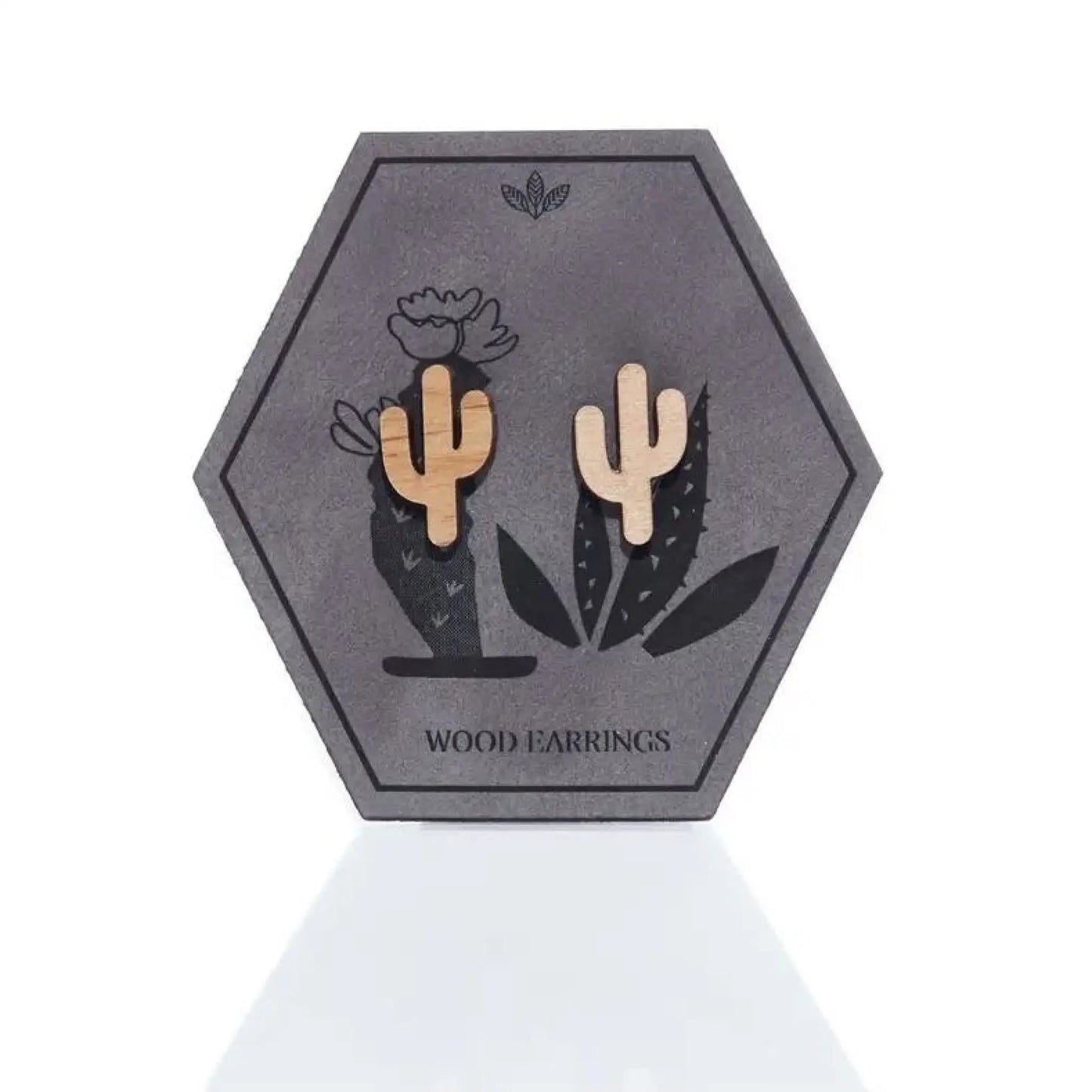 Cactus Wood Earrings - Jewelry