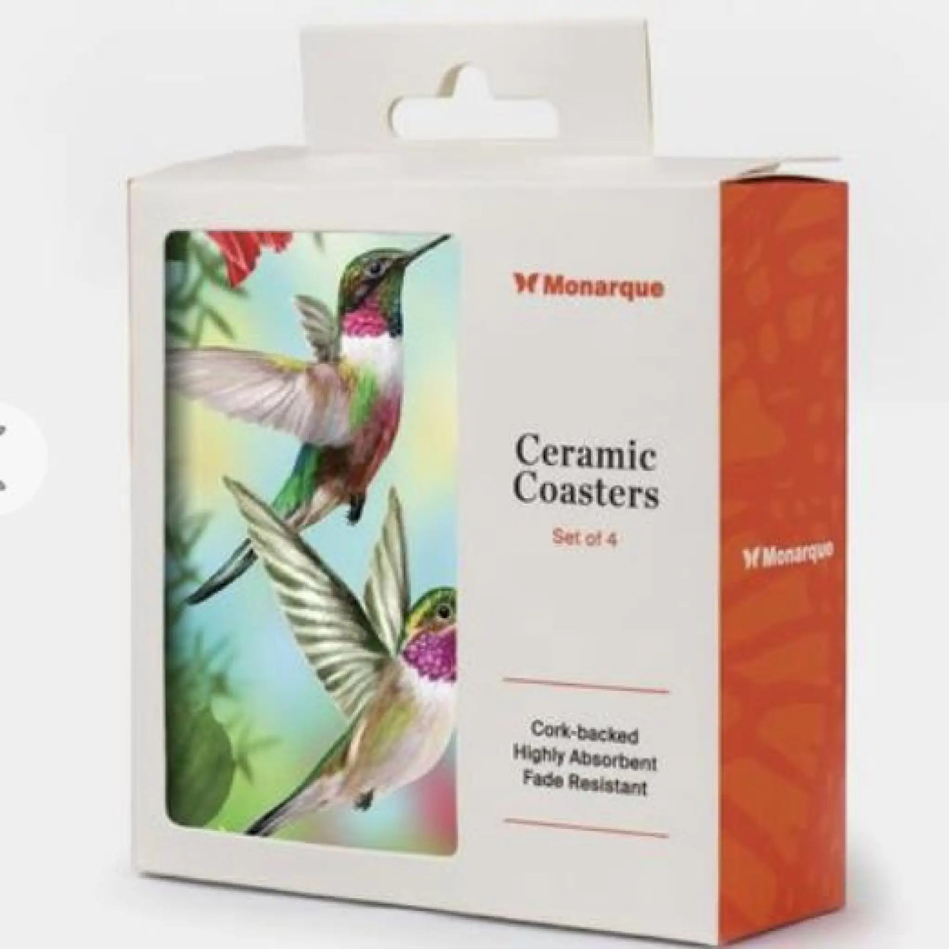 Hummingbirds in Flight - ceramic coasters - box of four