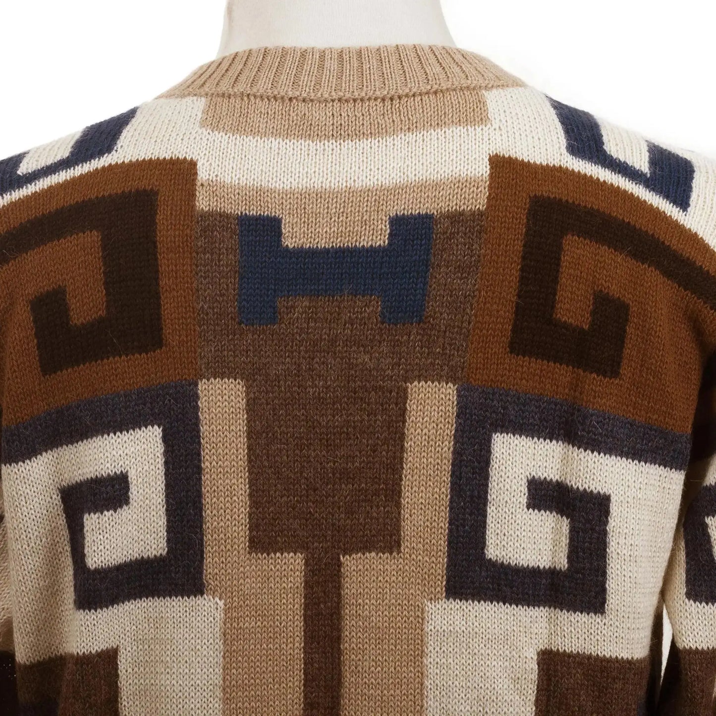 Chavin Geometry - intarsia knit alpaca wool sweater
