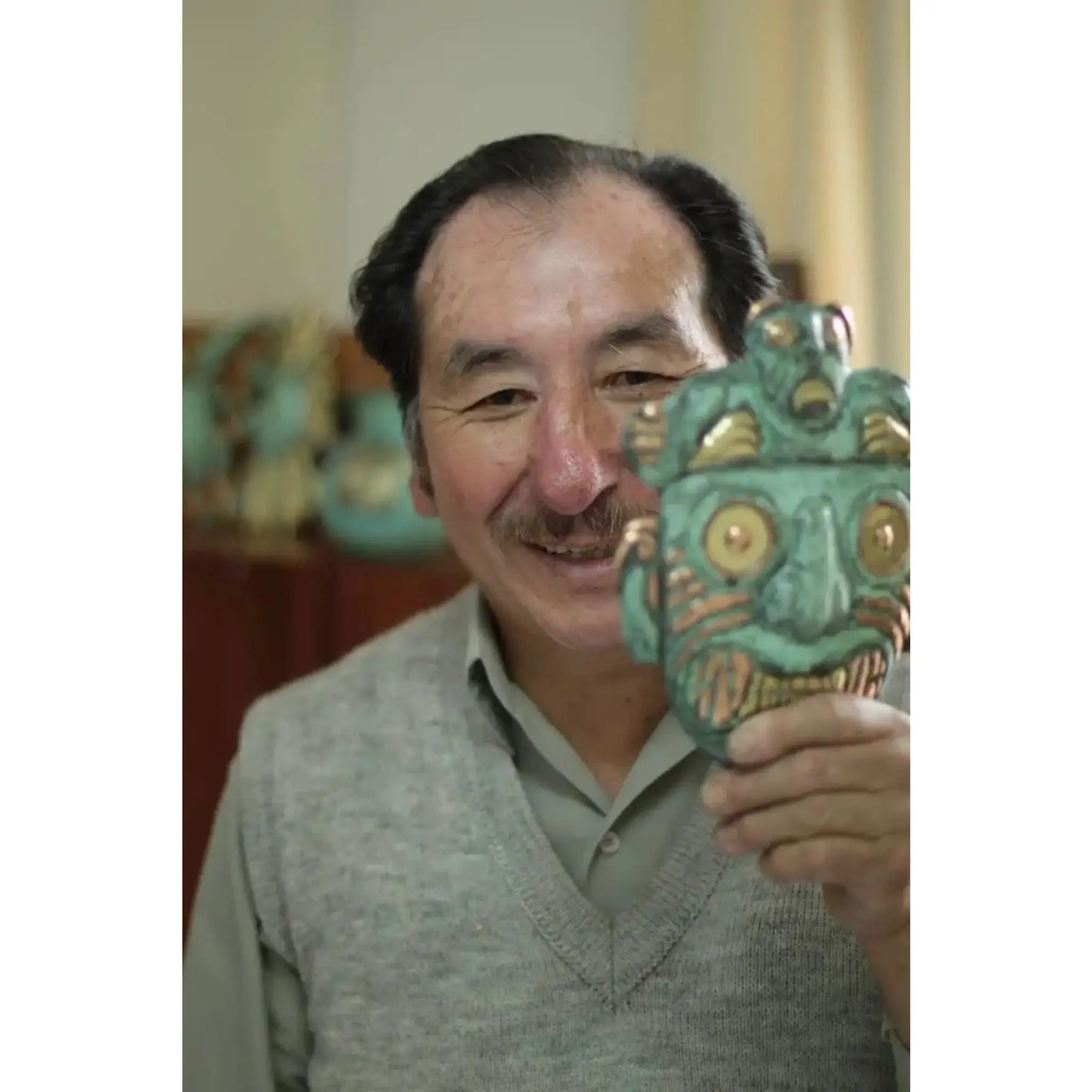 Chavin Personage - copper and bronze mask - Art