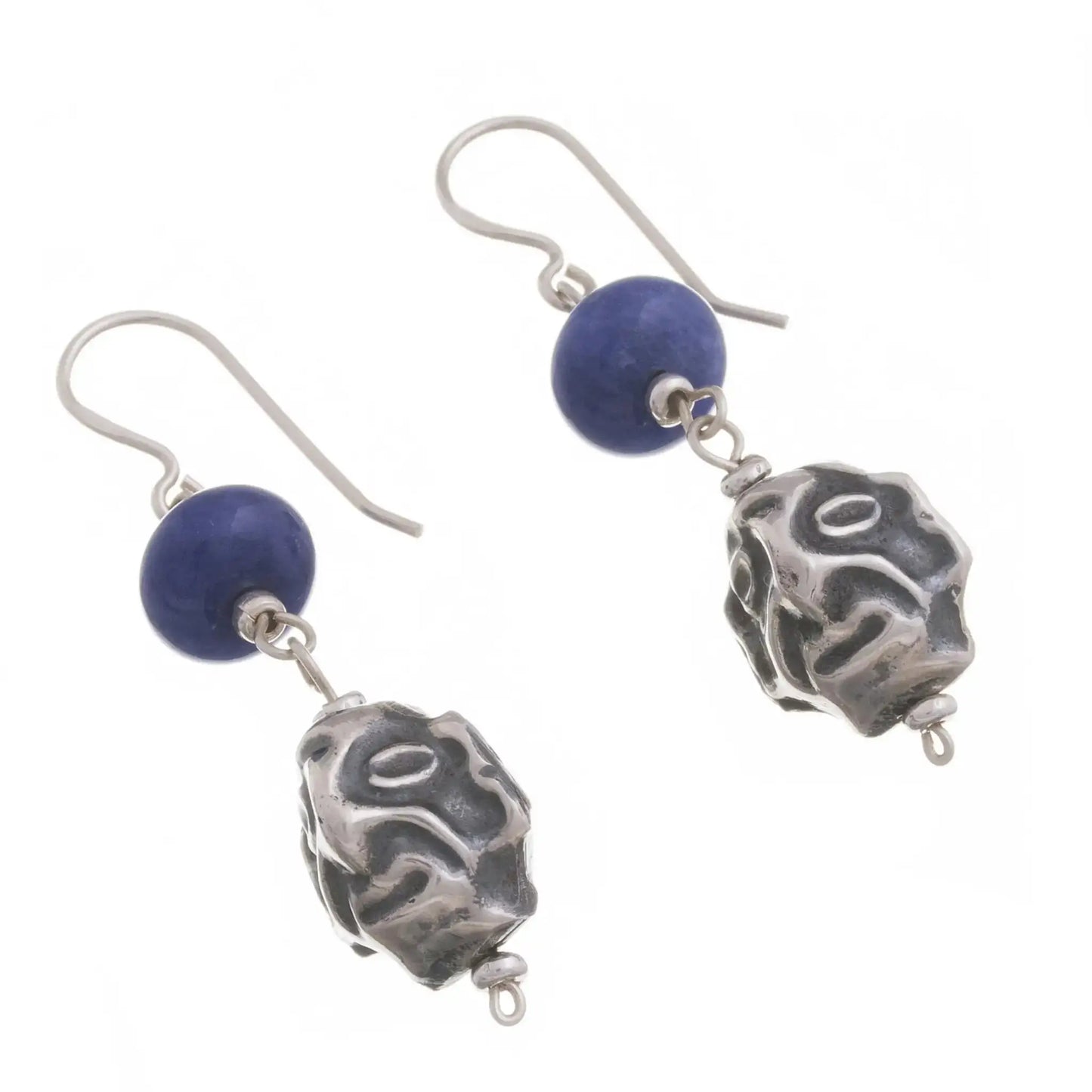 Chavin Warrior - sodalite dangle earrings - Jewelry