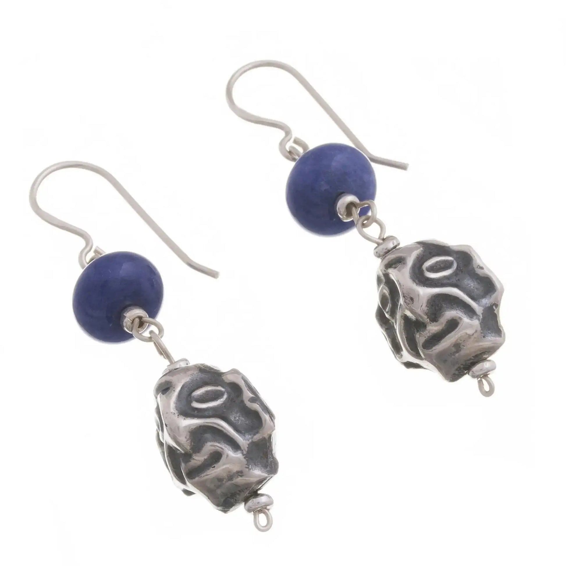 Chavin Warrior - sodalite dangle earrings - Jewelry
