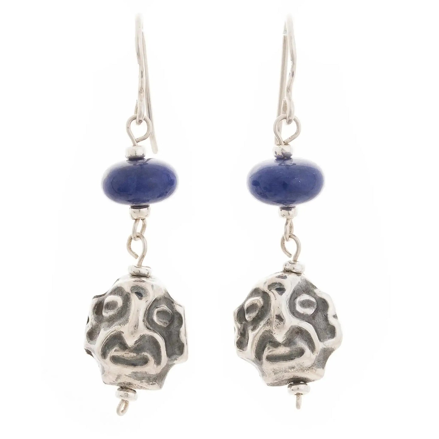 Chavin Warrior - sodalite dangle earrings - Jewelry