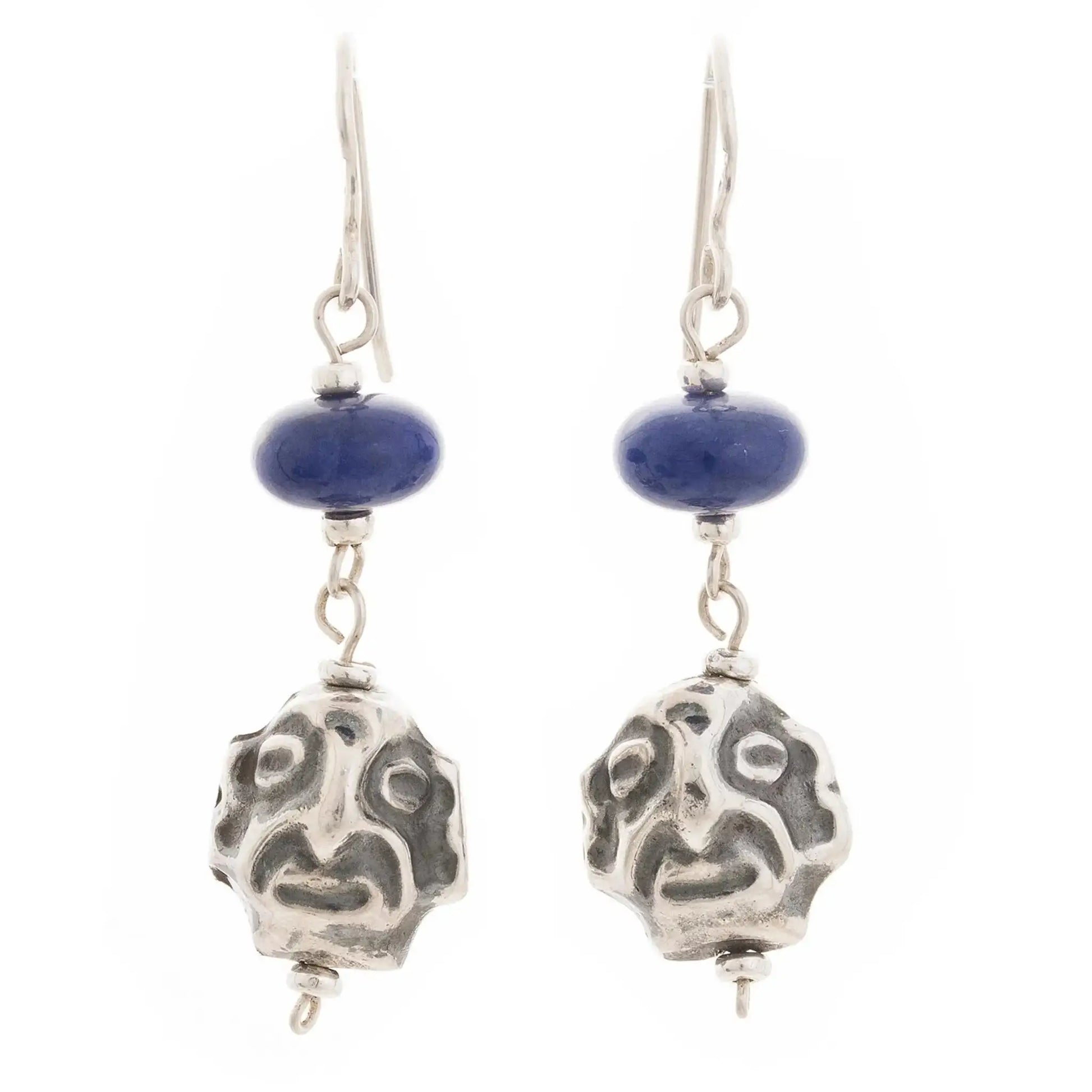 Chavin Warrior - sodalite dangle earrings - Jewelry