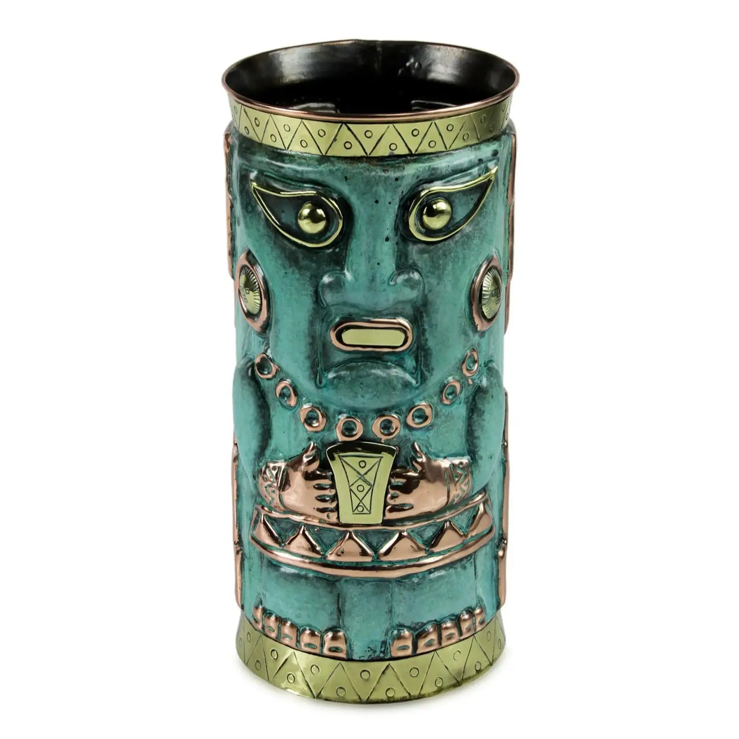 Chimu Deity - brass and copper vase - Art
