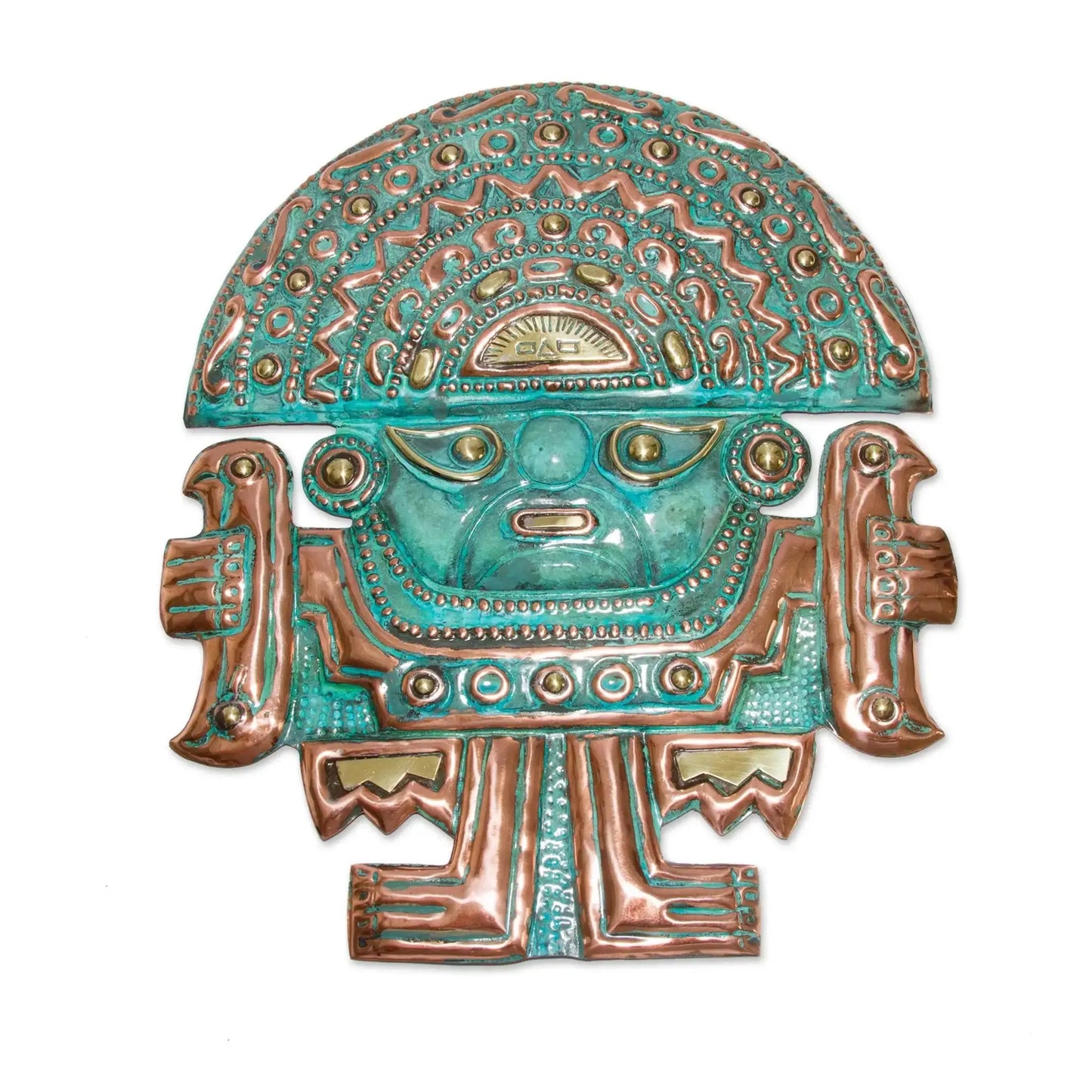 Chimu Warrior - copper and bronze wall sculpture - Art
