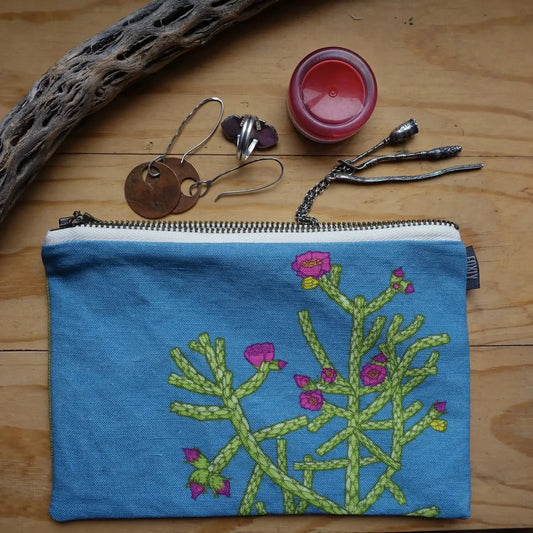 Cholla Cactus Fabric Zipper Pouch - Bag