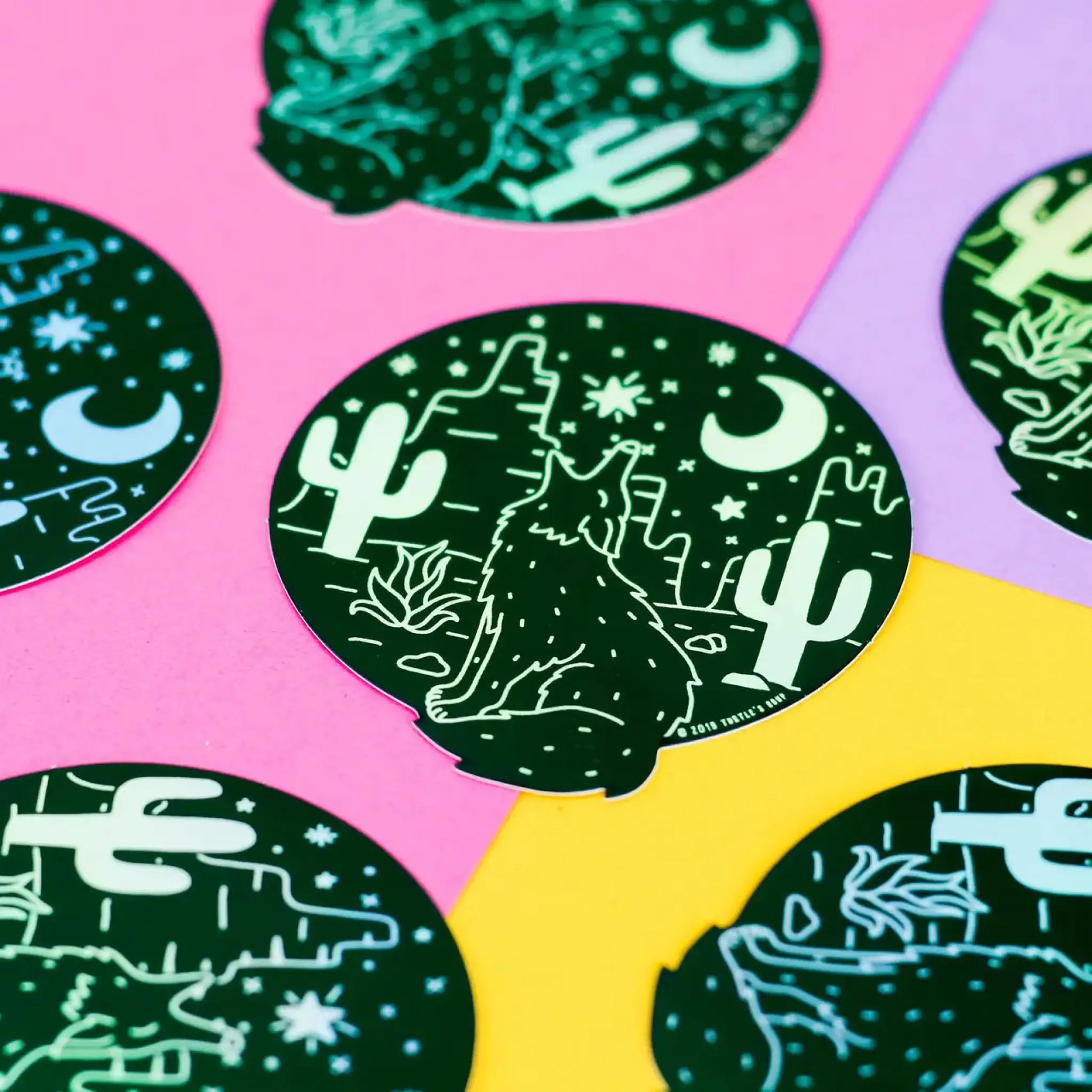Desert Coyote holographic sticker - Sticker