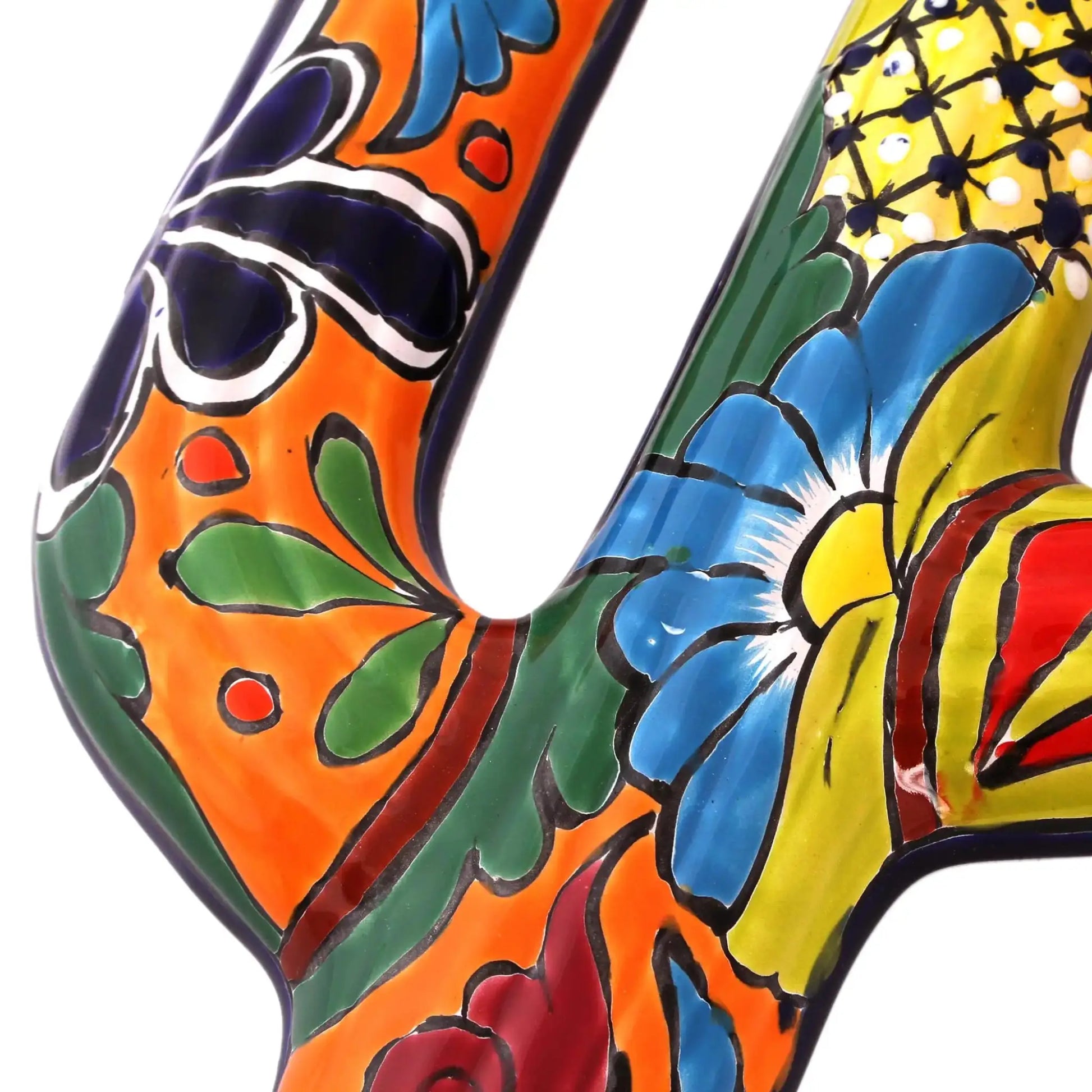 Desert Saguaro - Floral Cactus Talavera-Style Ceramic Wall