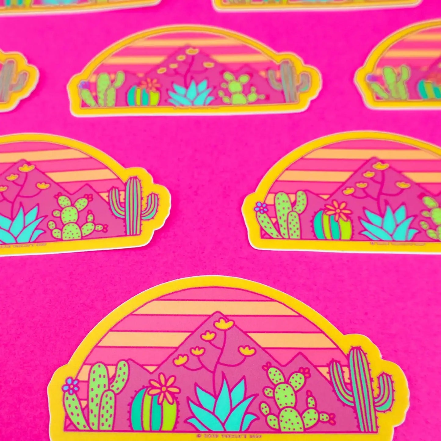 80s Desert Sunset sticker - Sticker