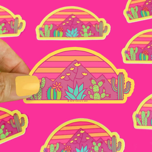80s Desert Sunset sticker - Sticker