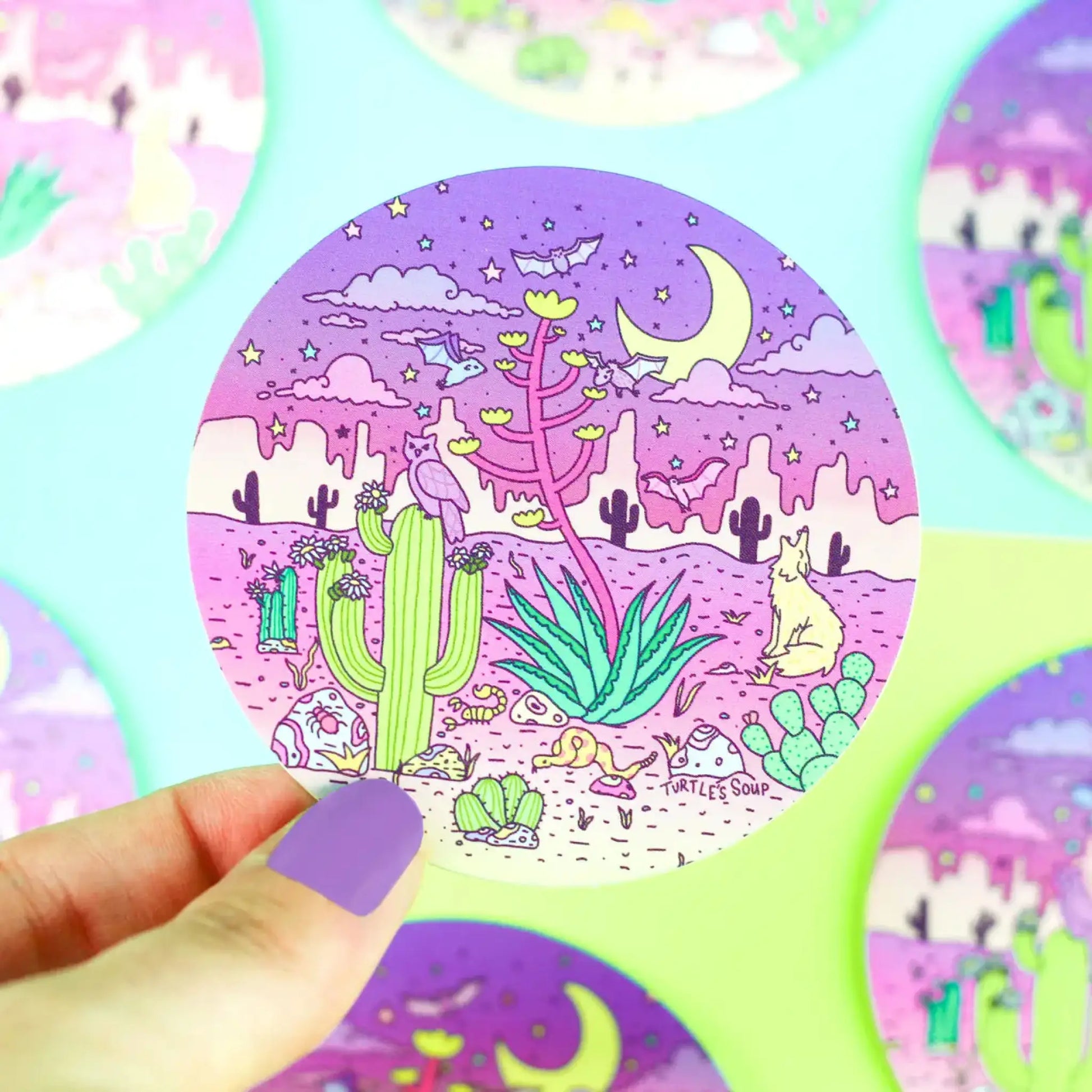 Dreamy Desertscape holographic sticker - Sticker