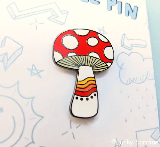 Mushroom Rainbow enamel pin