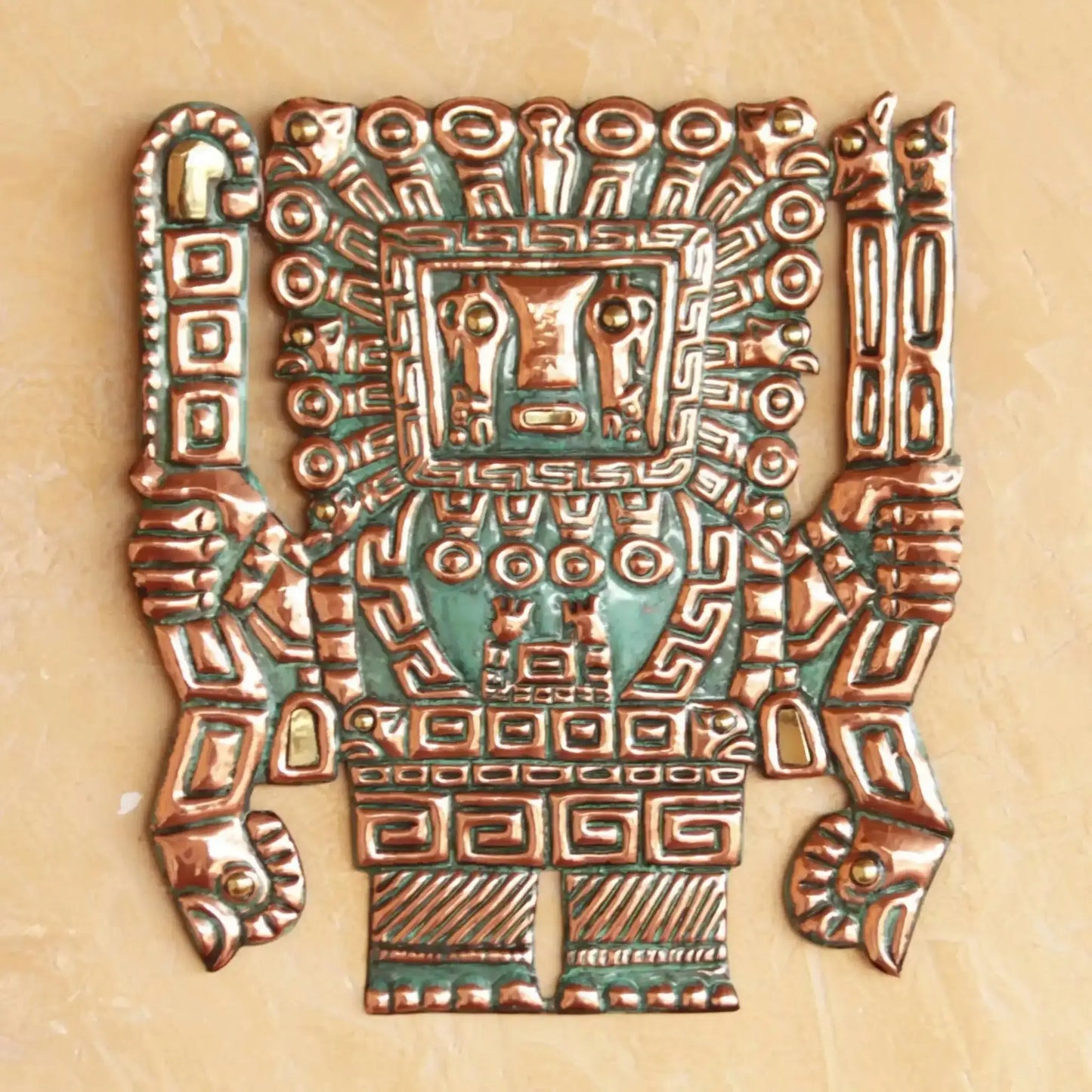 Great Wiracocha - copper and bronze wall sculpture - Art
