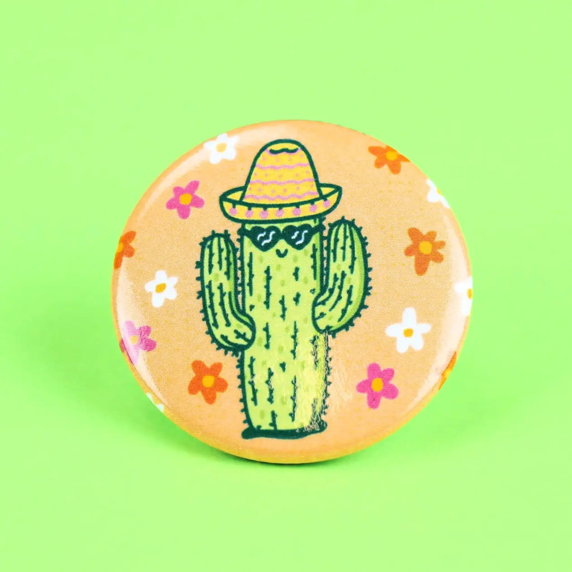 Happy Cactus button - Button