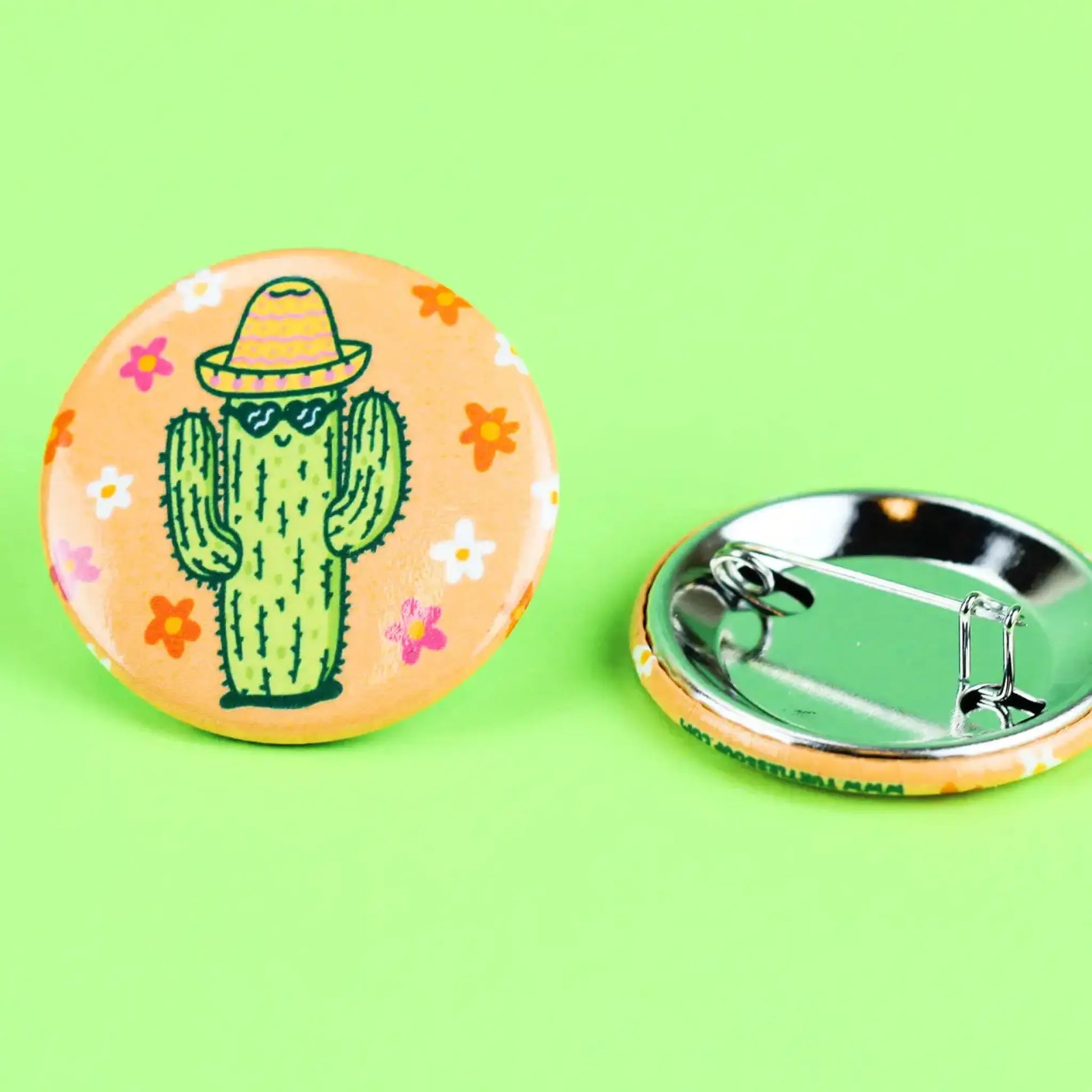 Happy Cactus button - Button
