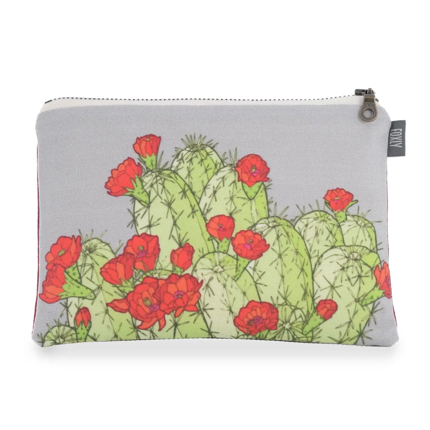 Hedgehog Cactus Zipper Pouch - gray - Bag