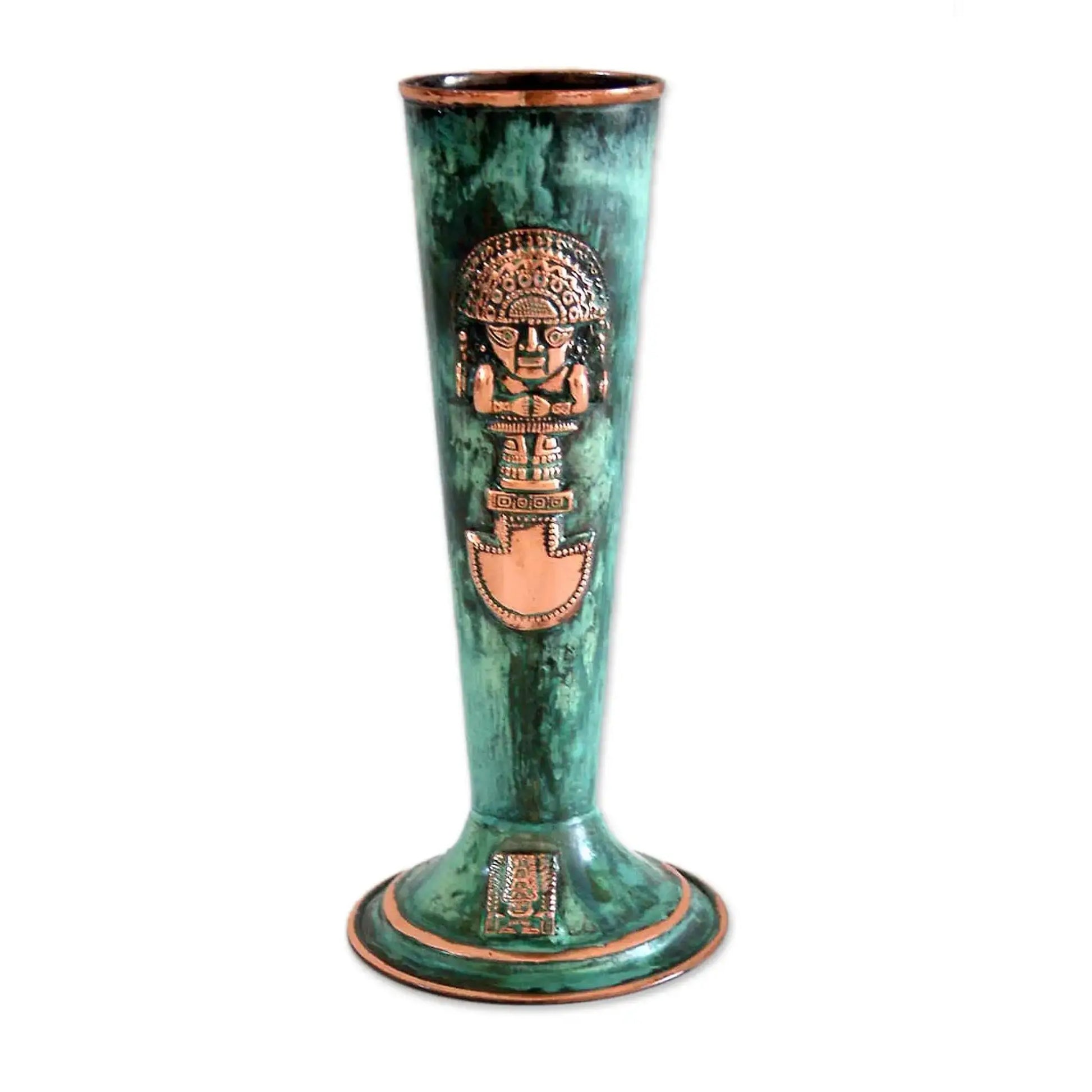 King’s Sacrifice - copper and bronze tumi vase - Art