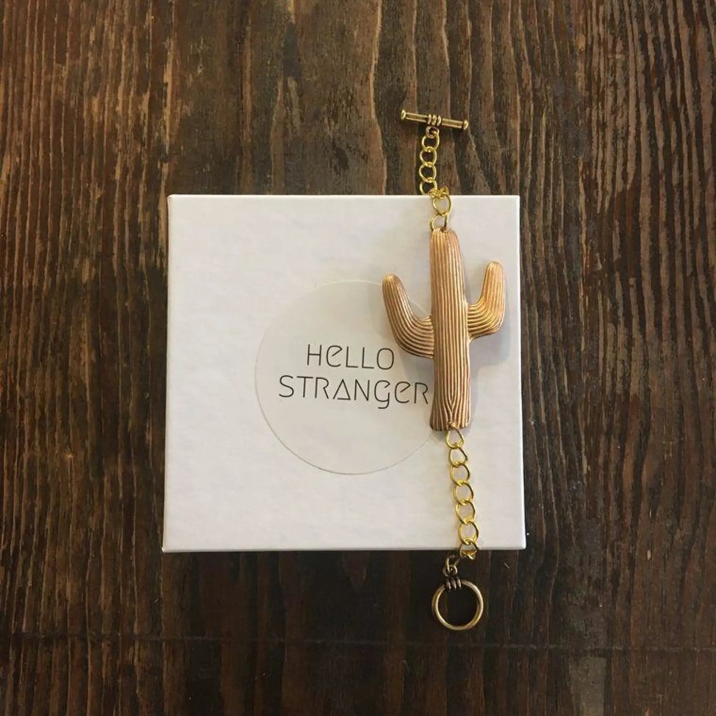 Large Brass Cactus Bracelet - Jewelry