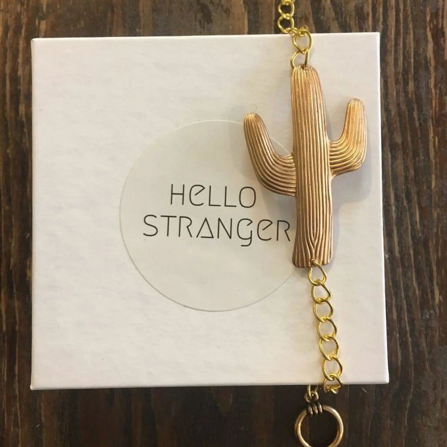 Large Brass Cactus Bracelet - Jewelry