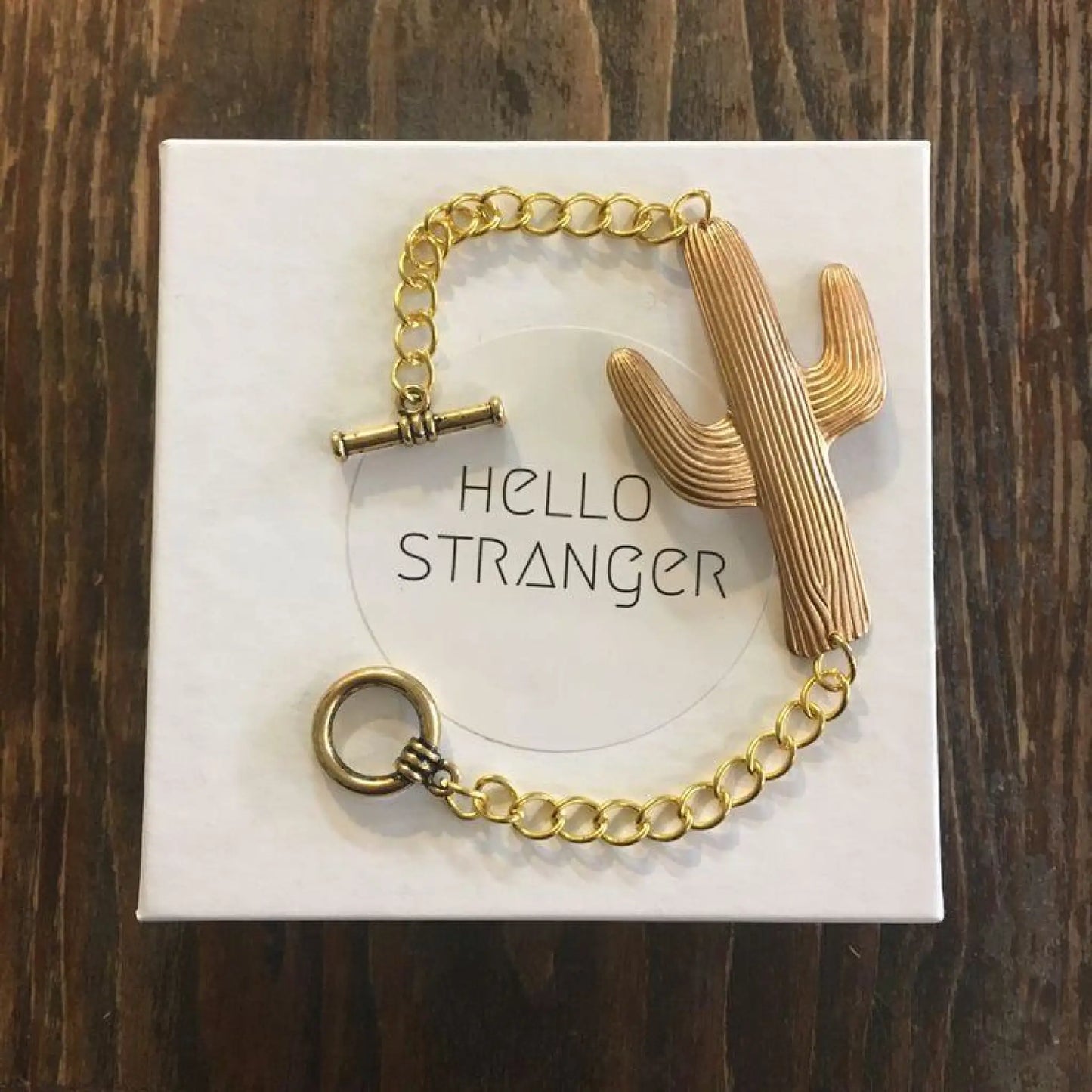 Large Brass Cactus Bracelet - Jewelry