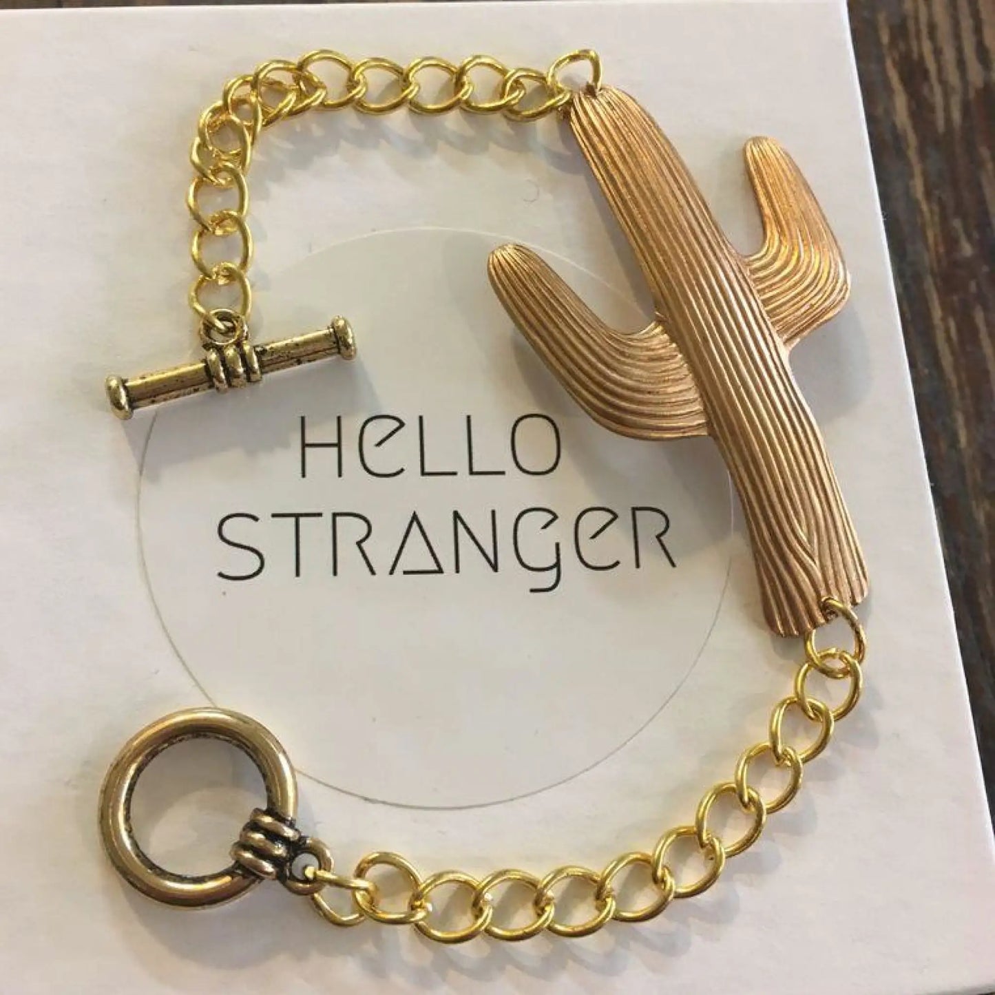 Large Brass Cactus Bracelet - Jewelry