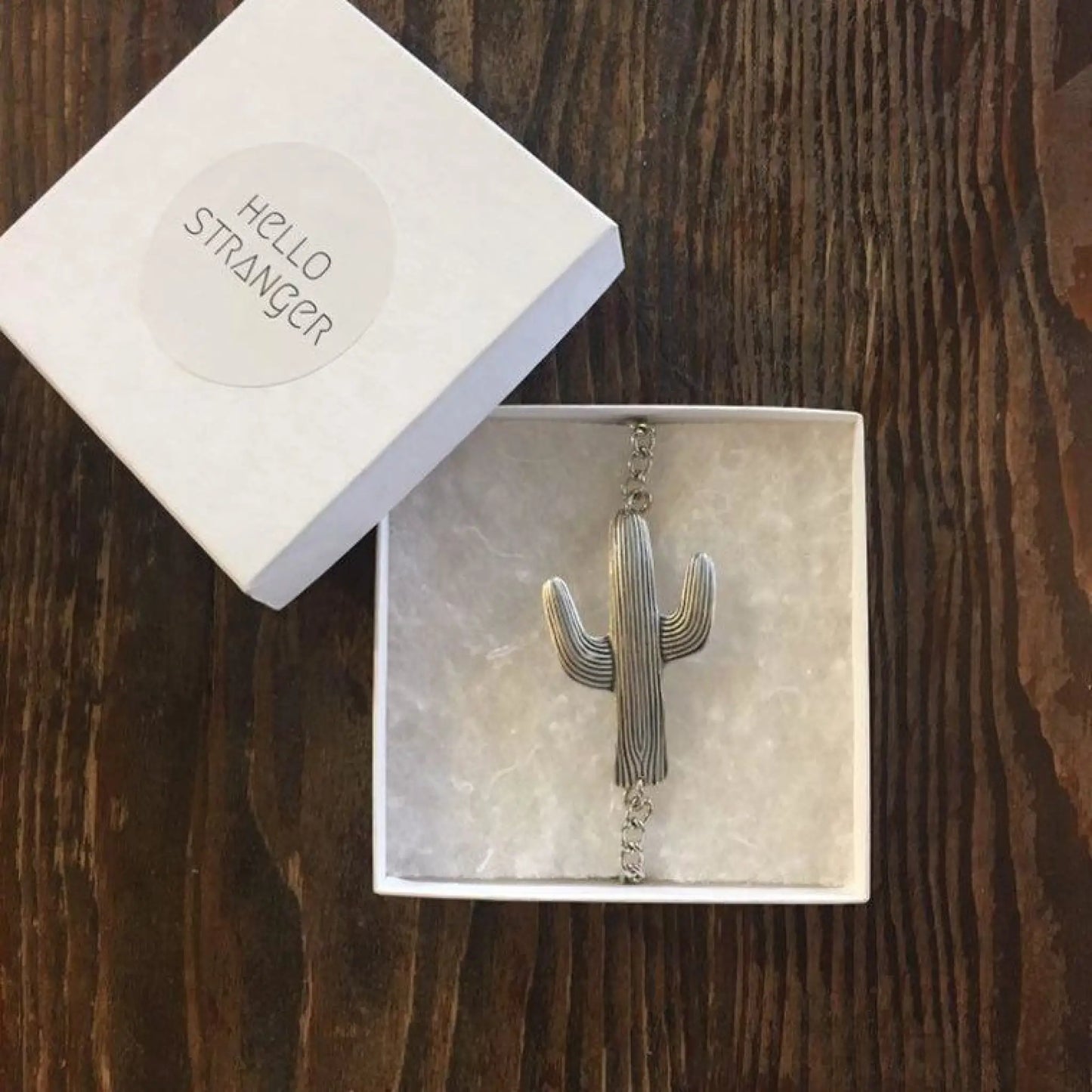Large Silver Cactus Bracelet - Jewelry