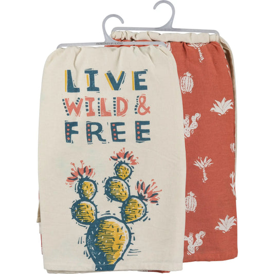 Live Wild & Free dish towel set - Towel
