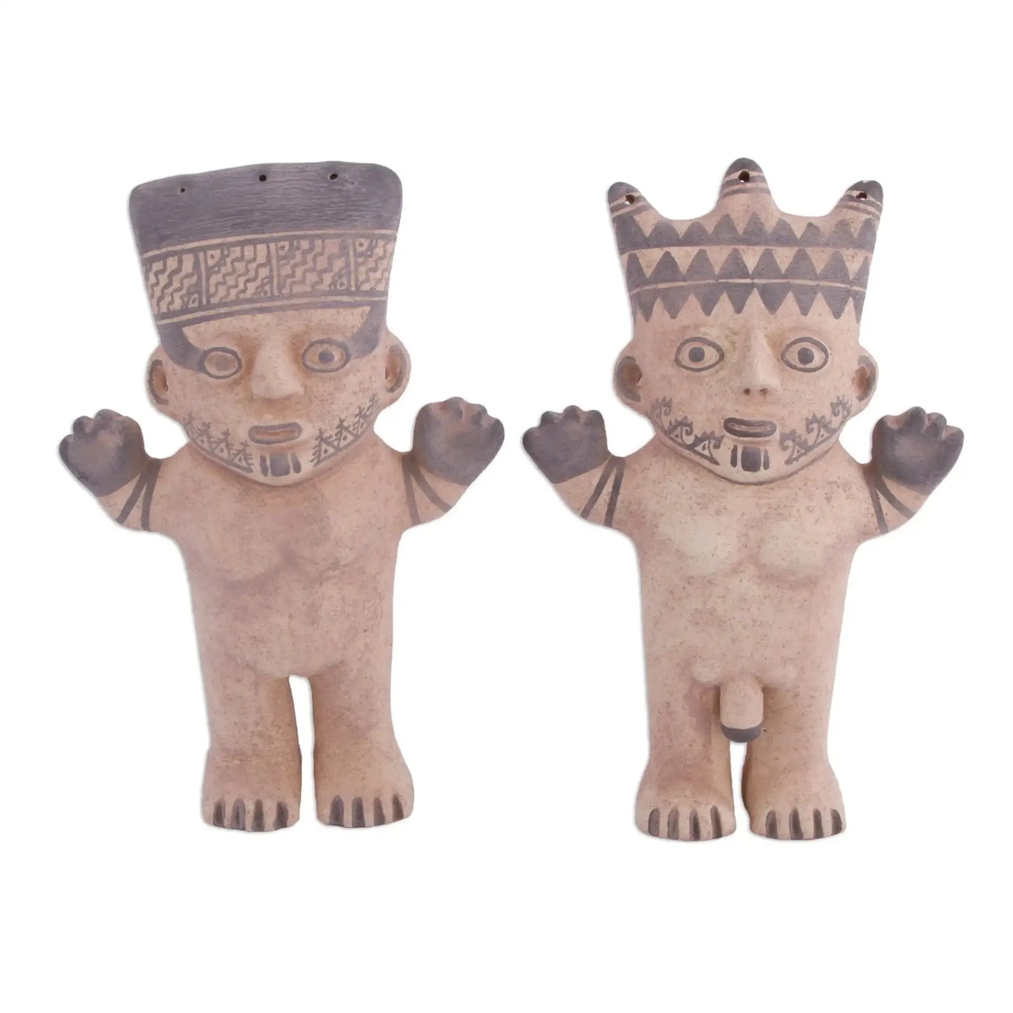 Male and Female Chancay Duality - ceramic statuette (set