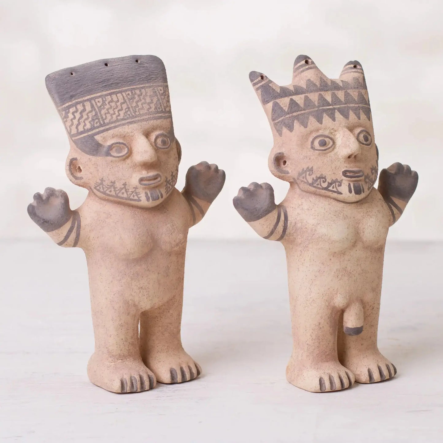 Male and Female Chancay Duality - ceramic statuette (set