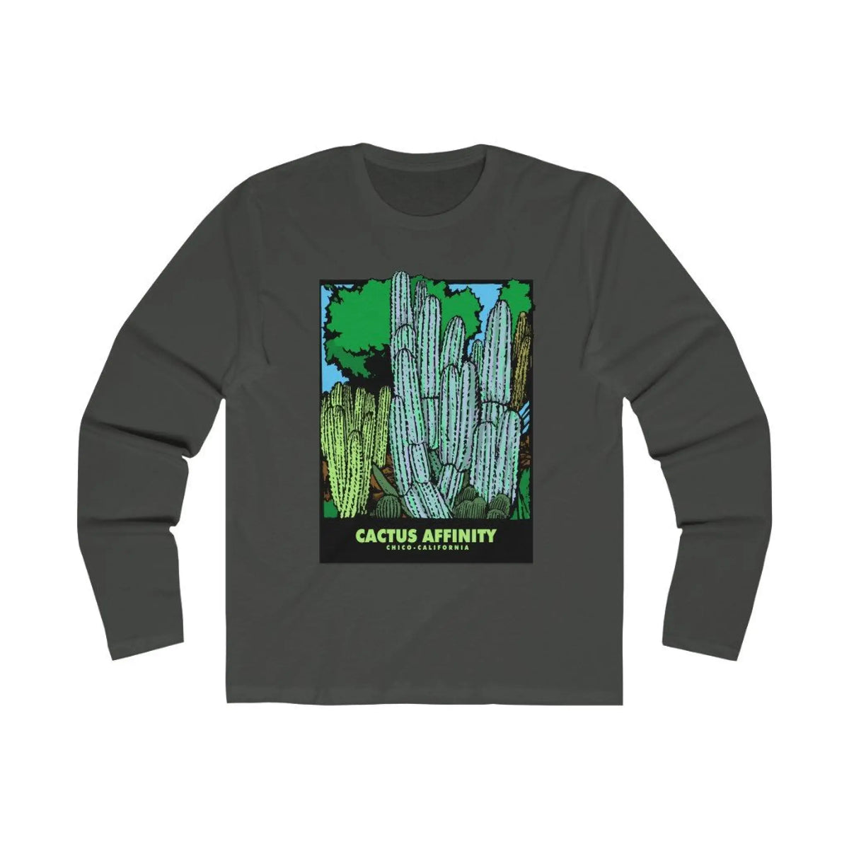 Men’s Long Sleeve Crew Tee - Chico - Solid Heavy Metal