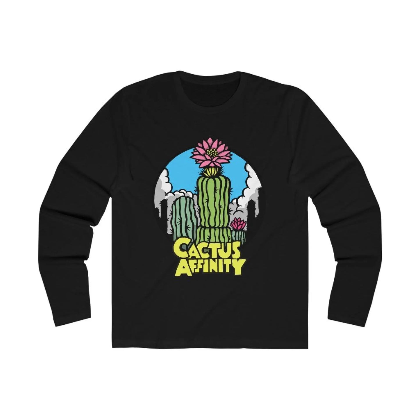 Men’s Long Sleeve Crew Tee - Logo - Solid Black / S