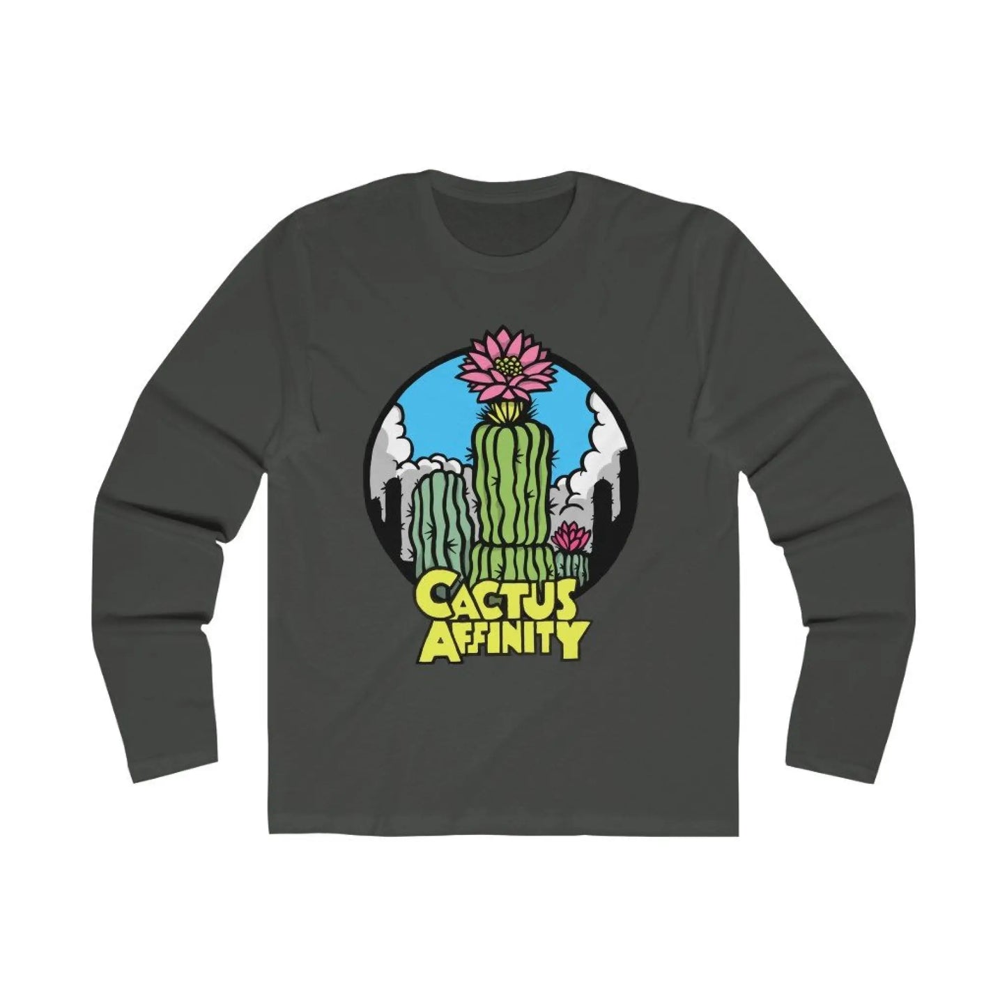 Men’s Long Sleeve Crew Tee - Logo - Solid Heavy Metal / S